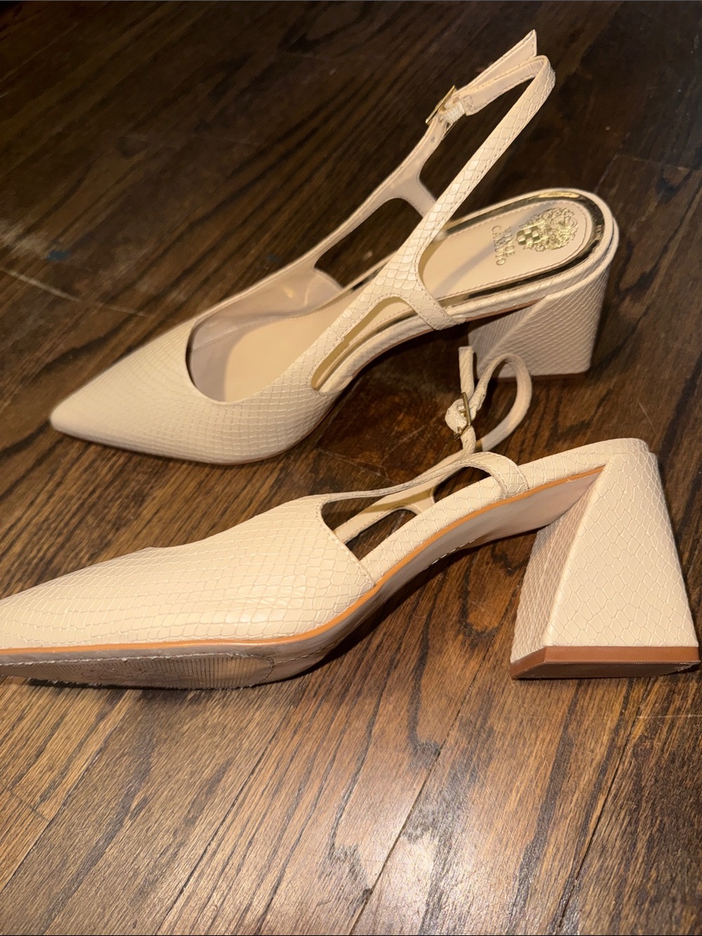 Vince Camuto Sindree Nude Block Heel Slingback pump